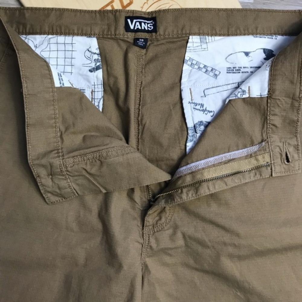 NWT VANS Men’s Splitter-B Skate Shorts Beige Khaki - Picture 3 of 8